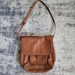 Soft real leather satchel made in Colombia vintage brown laptop bag crossbody